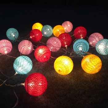 

20 Cotton Balls 3M String Lights USB LED Lanterns Bedroom Home Room Decorations Battery Operated Lamps Indoor Christmas Garland