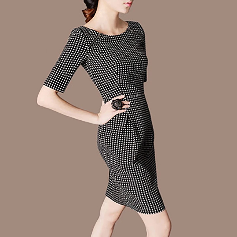 

Office Lady Dress 2019 New Elegant Slim One-piece Dress Fashion OL Style Sexy Hip Spring Summer Formal Clothes XL Pencil Dress