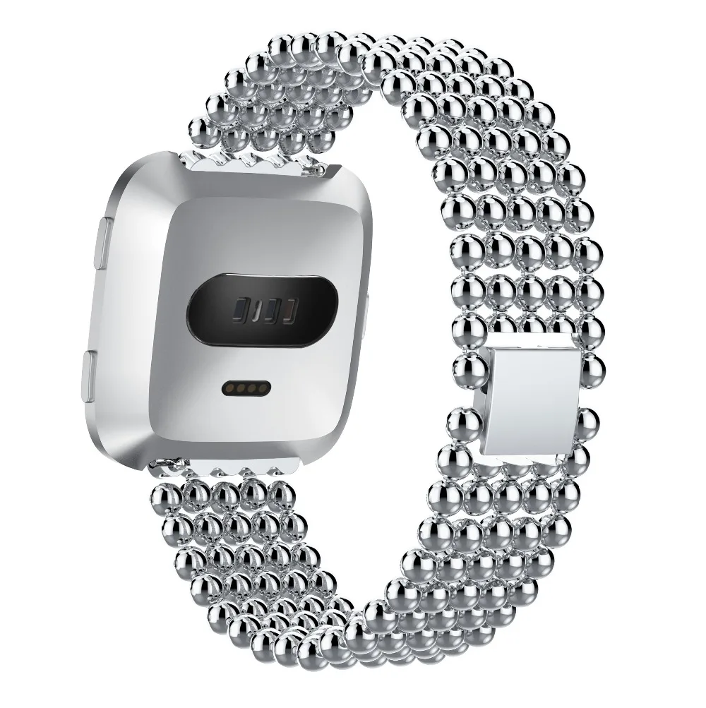 Пять бусин круглые для fitbit versa ремешок браслет часы ремешок для Fitbit Versa ремешок Сплав Золото Прямая