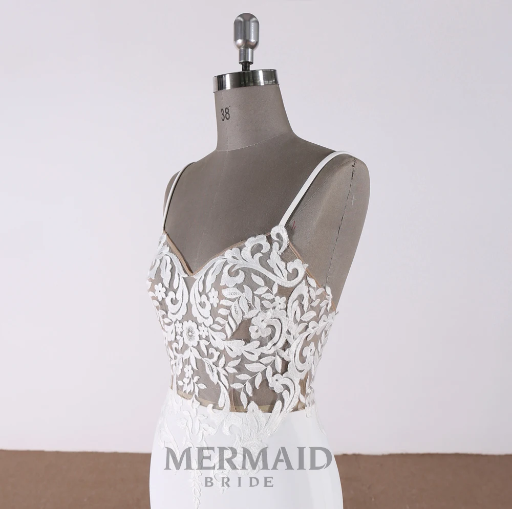 Сексуальное кружевное свадебное платье на бретелях|lace wedding dress|wedding dresslace |