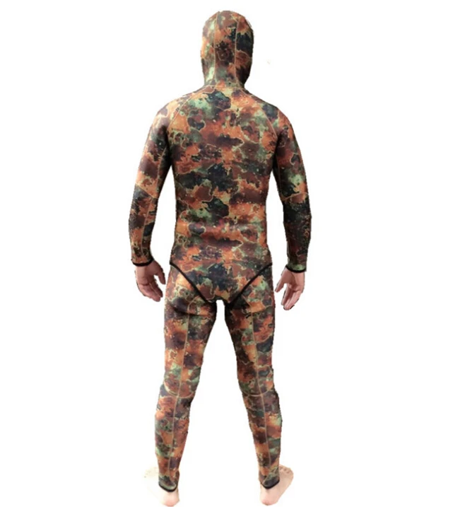 SLINX 1402 5mm Neoprene Camouflage Men Two Pieces Scuba Diving Suit Snorkeling Spearfishing Fishermen Swimwear Wetsuit Hooded SLINX 1402 5mm Neoprene Camouflage Men Two Pieces Scuba Diving Suit Snorkeling Spearfishing Fishermen Swimwear Wetsuit Hooded