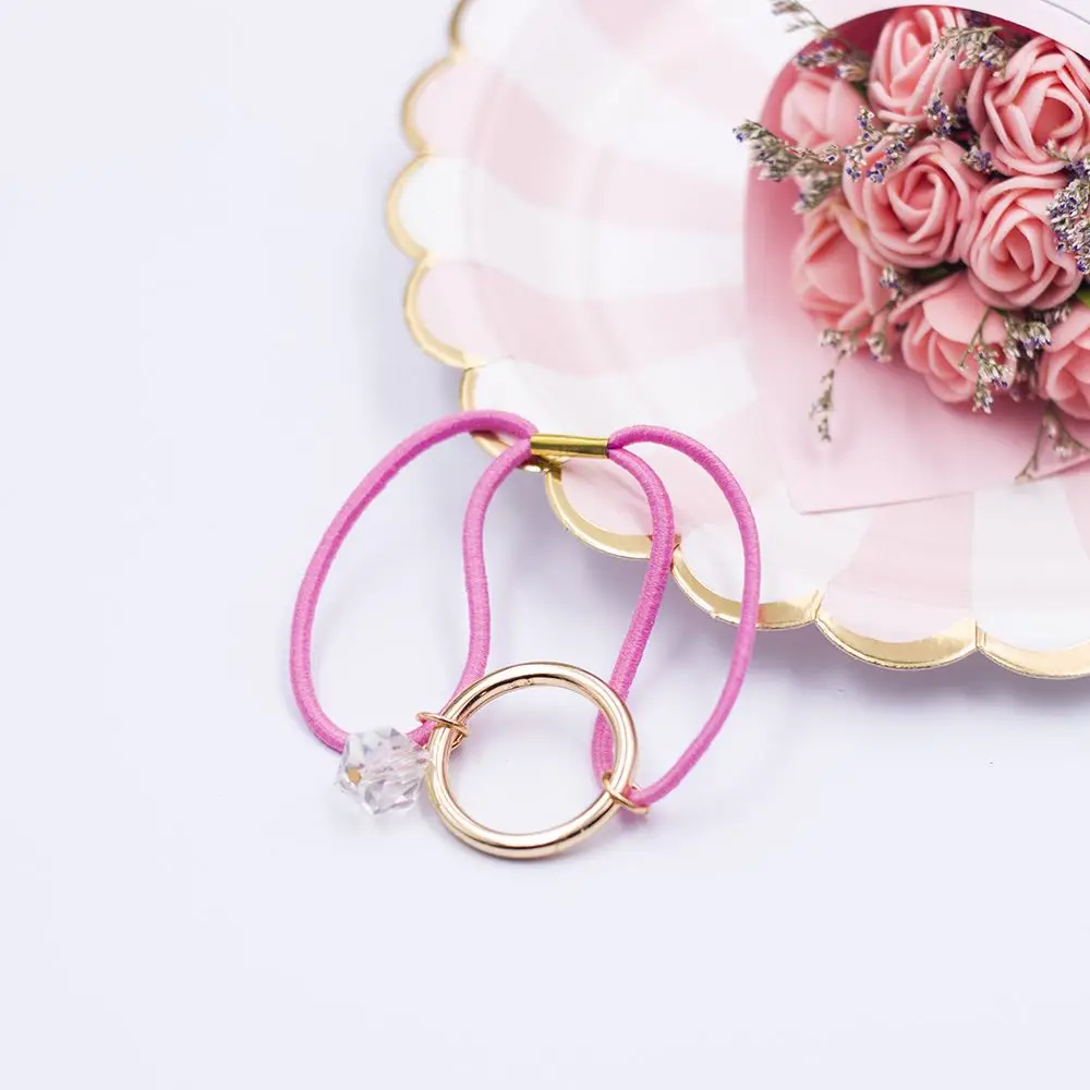 2pcs Fashion Elastic Rubber Hair Ties Ponytail Holder Girls Hair Rope Band Solid Color Hair Rings Accessories Hairband for Women