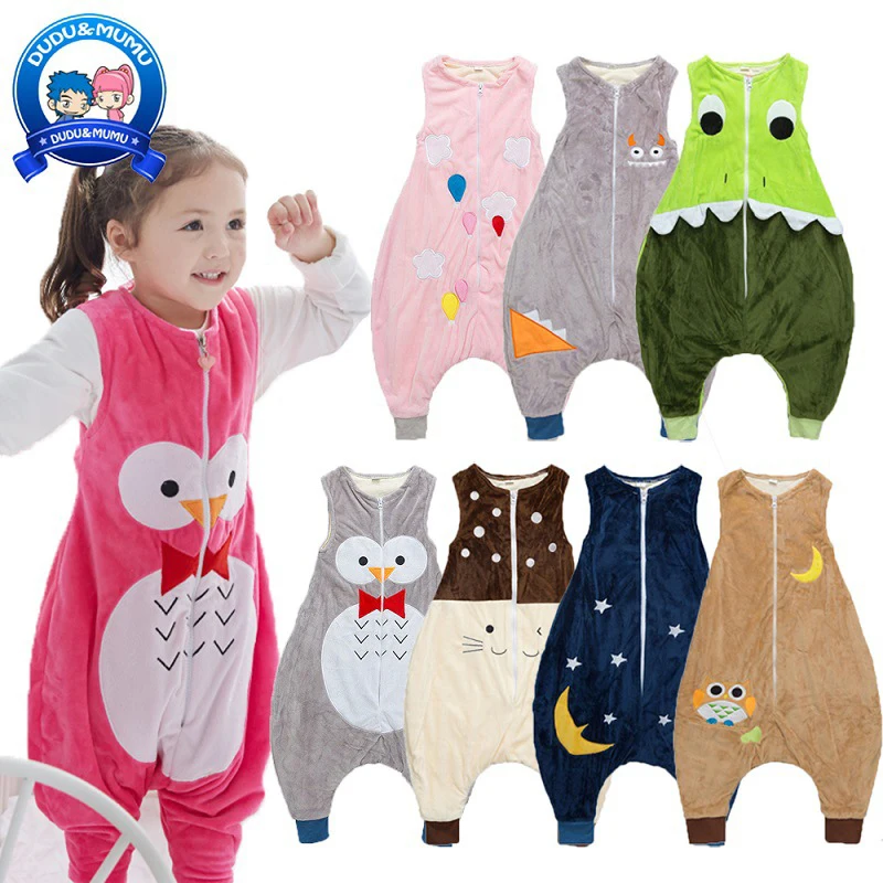 

Flannel Baby Sleeping Bag Toddler Kids Warm Sleeveless Sleepsacks Children Cute Animals Pajamas Pure Cotton Infant Sleep Wear