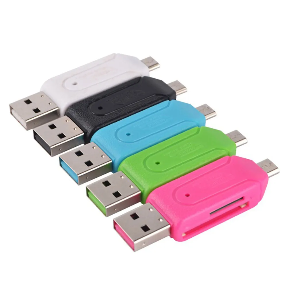 2 в 1 USB OTG TF SD флэш-память Micro Card Reader адаптер Micro usb зарядный кабель для телефонов Android и планшетных ПК