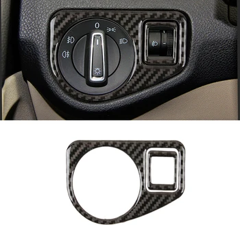 

For VW Golf 7 MK7 VII 2013 2014 2015 2016 2017 Carbon Fiber Car Headlight Switch Panel Cover Decor Trim