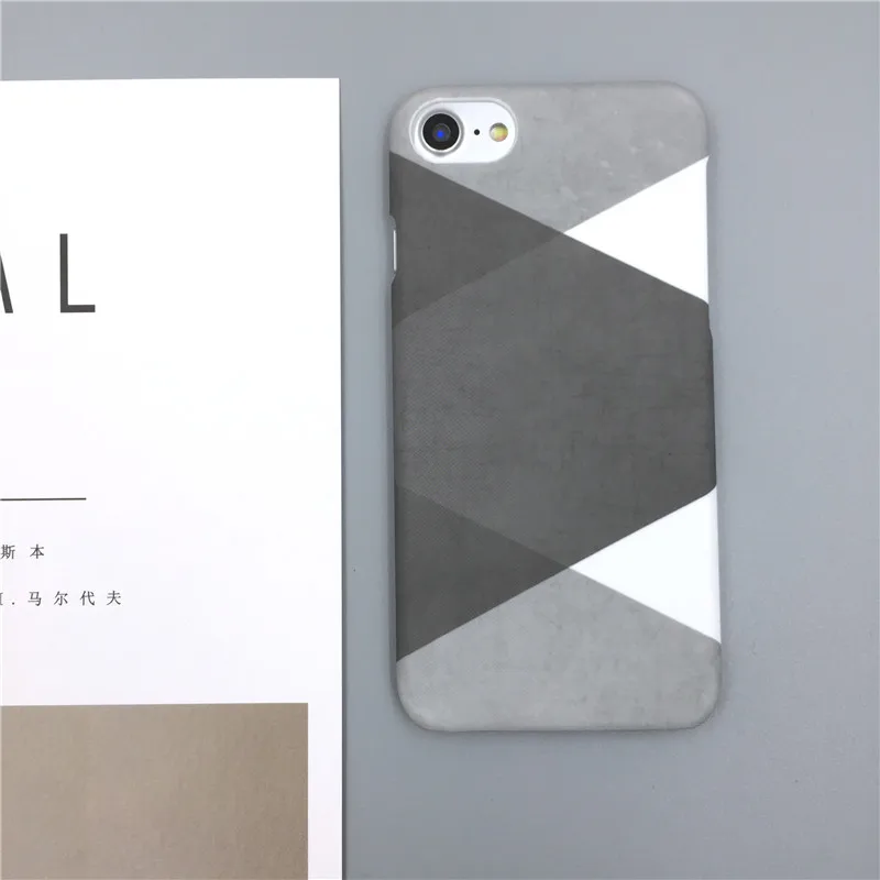 

Luxury Hard Frosted Case For iphone 6 Case Fashion Abstract Geometry Splice Triangle Graphic Phone Cases For iphone 6 6S 7 Plus