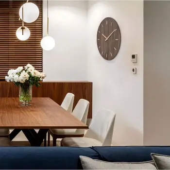 

Large round wall clock 3d modern minimalism home decor, mute mechanism bedroom wall clocks, wood natural decoration eco-friendly