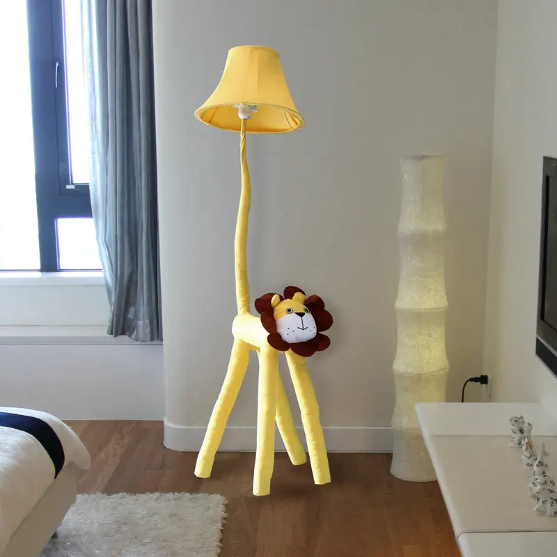 New Modern Cartoon Lion Design Cloth Floor Lamp For Kid's