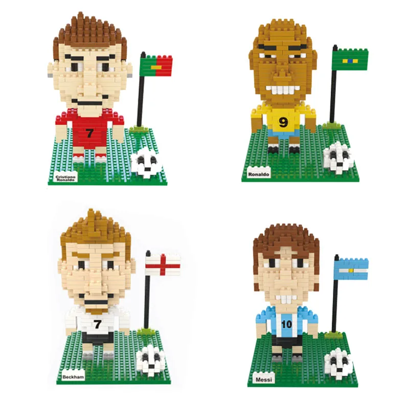 

Messi Action Figures Diamond Building Blocks Minifigures Collections Football Soccer Stars Gift For Children and Adult
