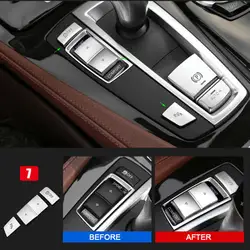 Автомобиль Chrome передняя отделка ручной тормоз Авто H слева кнопка включения обложки отделкой наклейки для BMW 5/6/7 серии F10 GT F07