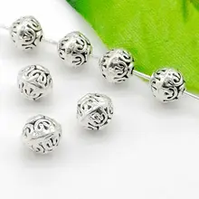 Бесплатная доставка 300 шт. тибетские серебряные бусины