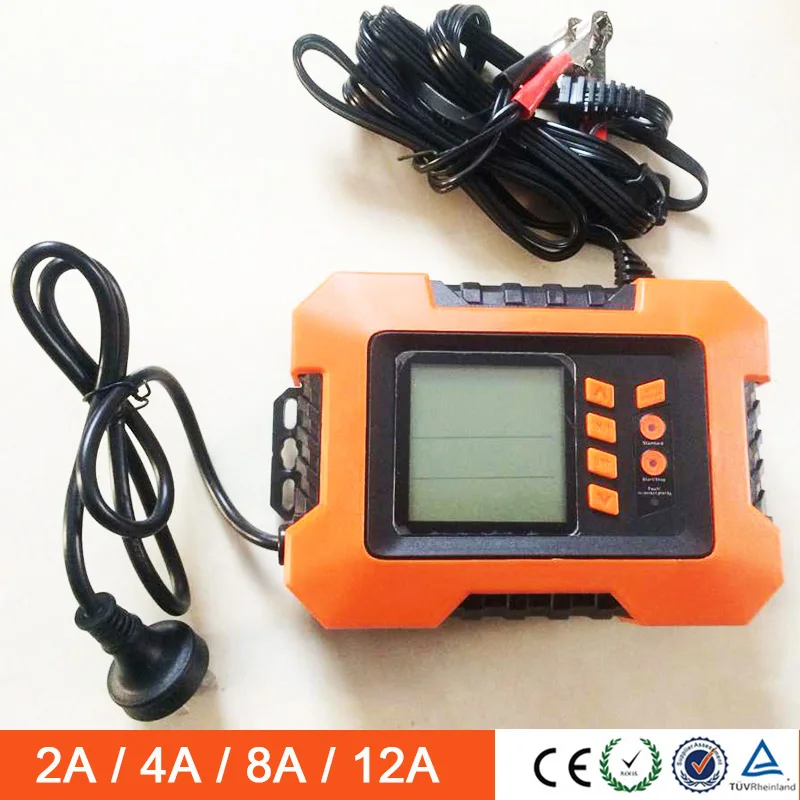 

AC 110V to DC 12V Battery Smart Charger Intelligent Digital Display 2A / 4A / 8A / 12A Car Motorcycle Battery Charger