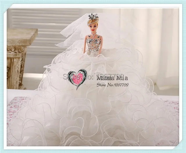 Pure Handmade 2014girl S Wedding Dress Cake Dress Dream Bride Doll