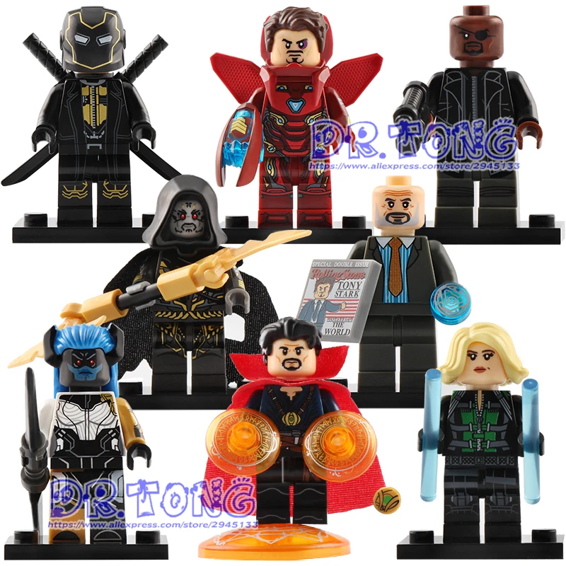 

50pcs Building Blocks Avengers 3 Proxima Midnight Obadiah Stane Nick Fury Doctor Strang Bricks Gift Toys For Children X0215
