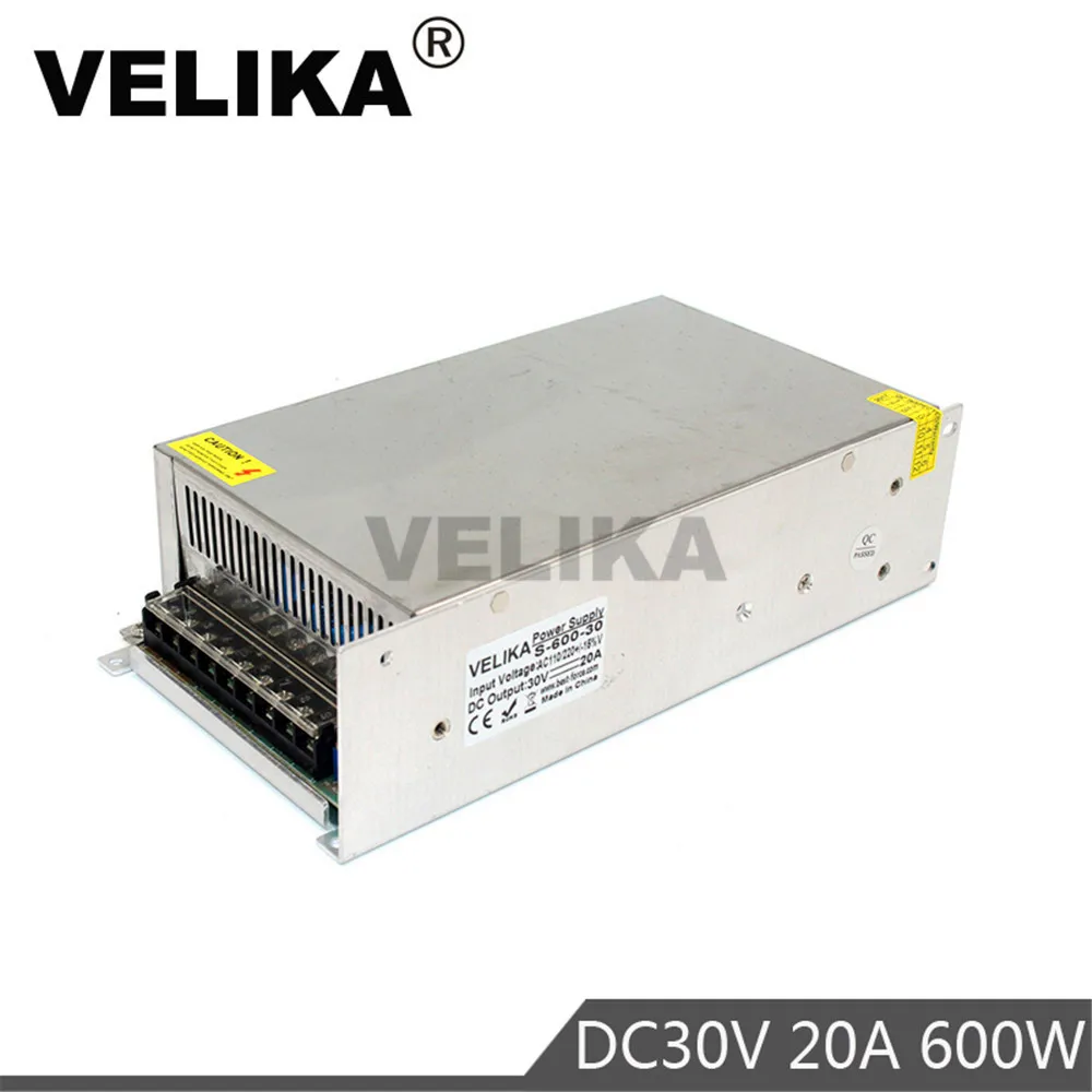 DC30V Питание коммутации 20A 600 Вт драйвер Трансформатор AC110V 220 В к DC30V Мощность принадлежности для видеонаблюдения 3D-принтеры шаговые двигатели
