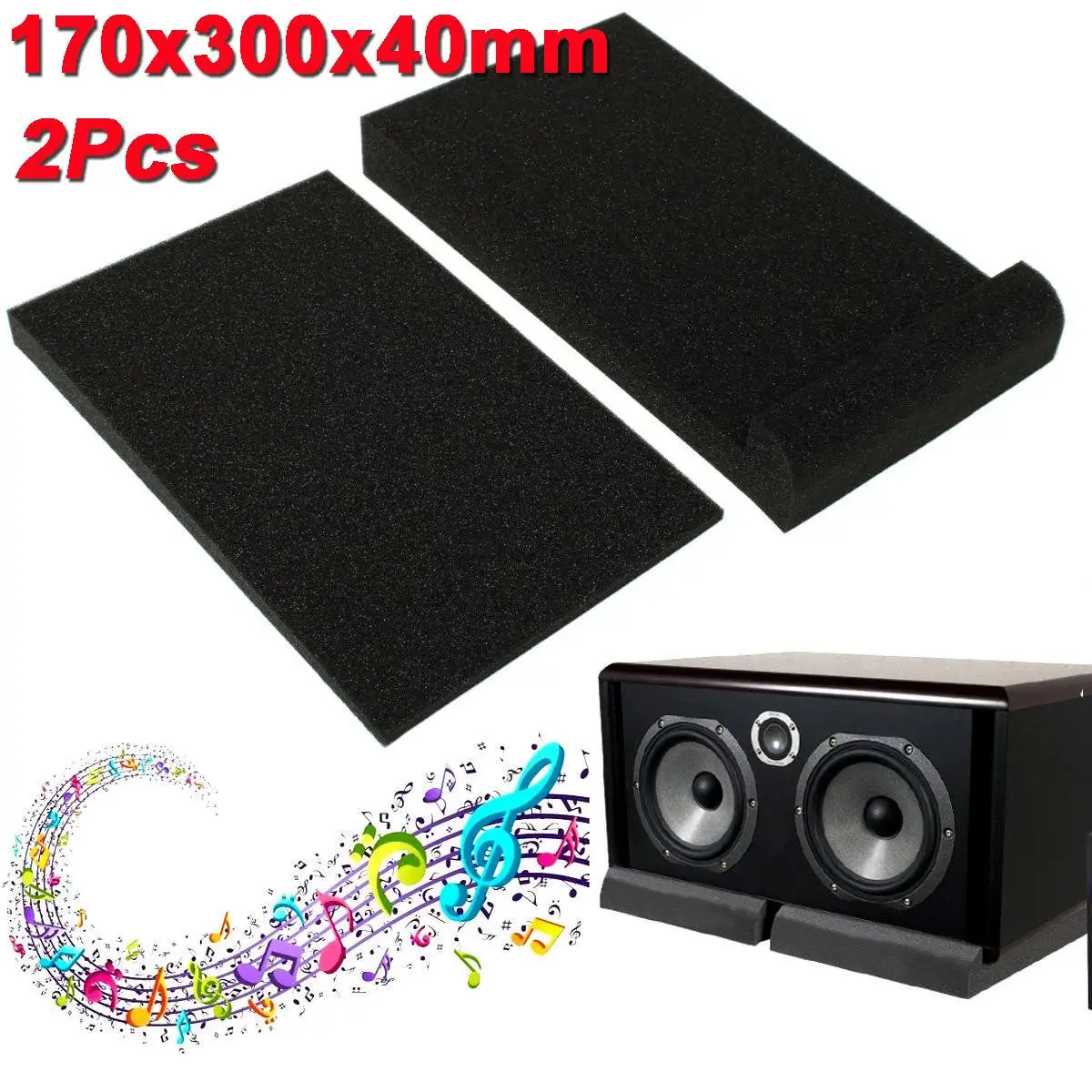 

1 Set Isolator Sponge Pad Sponge Studio Monitor Speaker Acoustic Isolation Foam Isolator Pads 30x17x4cm