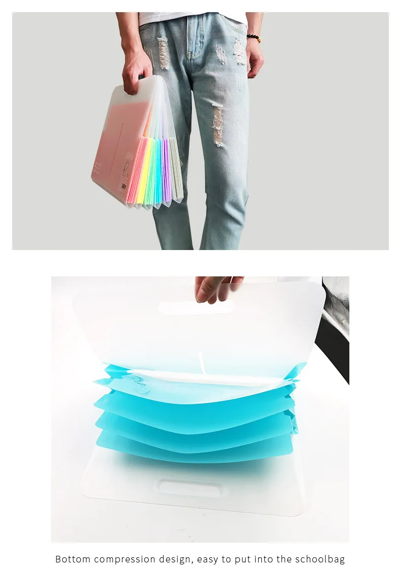 Coloffice конфетный цвет Высококачественная тестовая бумажная папка с зажимом сумка горизонтальная портативная 5 органная сумка складские