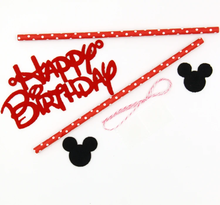 Bear Mouse Happy Birthday Letter Garland Cake Topper Bunting Set For Kids Party Decoration Supplies Baby Shower Celebration Set For Kids Set For Babyset Mickey Mouse Aliexpress