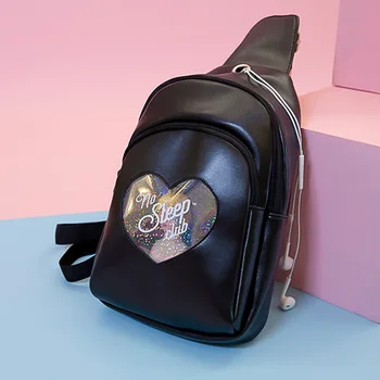 

Milkjoy diamond love girl chest bag fresh transparent ins wind girl multilayer messenger bag