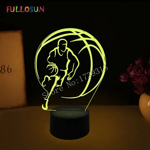 Баскетбольный светильник, 7 цветов, градиентный 3D Визуальный светильник, потрясающий светодиодный ночник, новинка, светильник ing - Испускаемый цвет: FS-4170