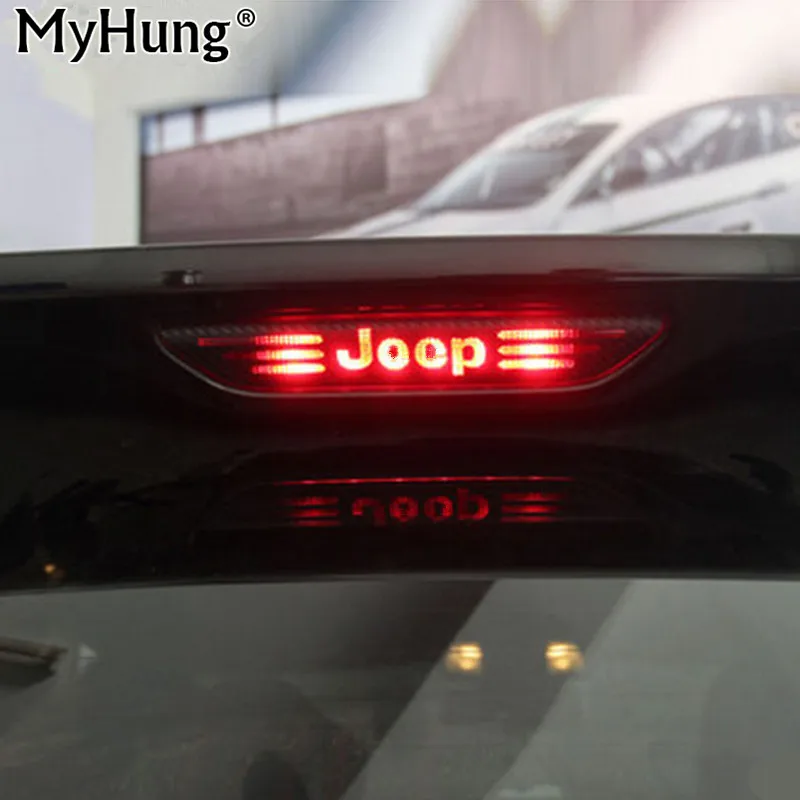 

For Jeep Grand Cherokee For Compass 2011 2012 2013 2014 3D Carbon Fiber Vinyl Rear Windshield Brake Light Decoration Sticker