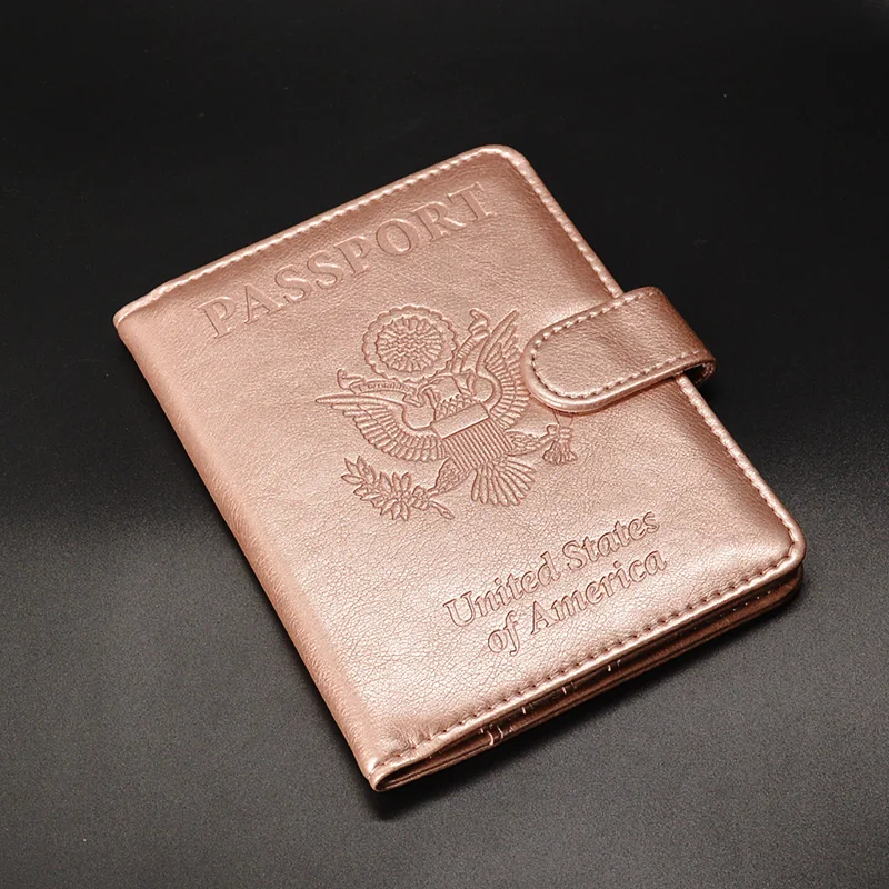 

Pink Usa Passport Cover Women Rfid Protection Passport Wallets Travel Document Holder Multifunction Paspoort Bag