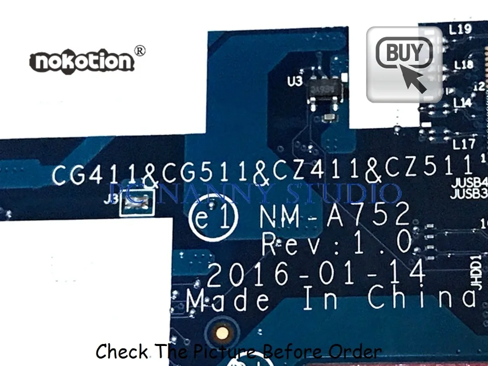 PANANNY NM A752 для lenovo IDEAPAD 310 15ISK материнская плата ноутбука I5 6200U CG411 CG511 CZ411 CZ511