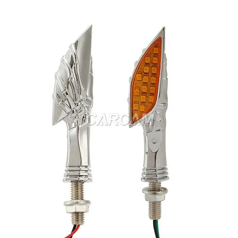 

15 led Chrome Skull Motorcycle Turn Signals Indicator For Harley Davidson Victory Vespa Kawasaki Suzuki Honda Yamaha Ducati ...