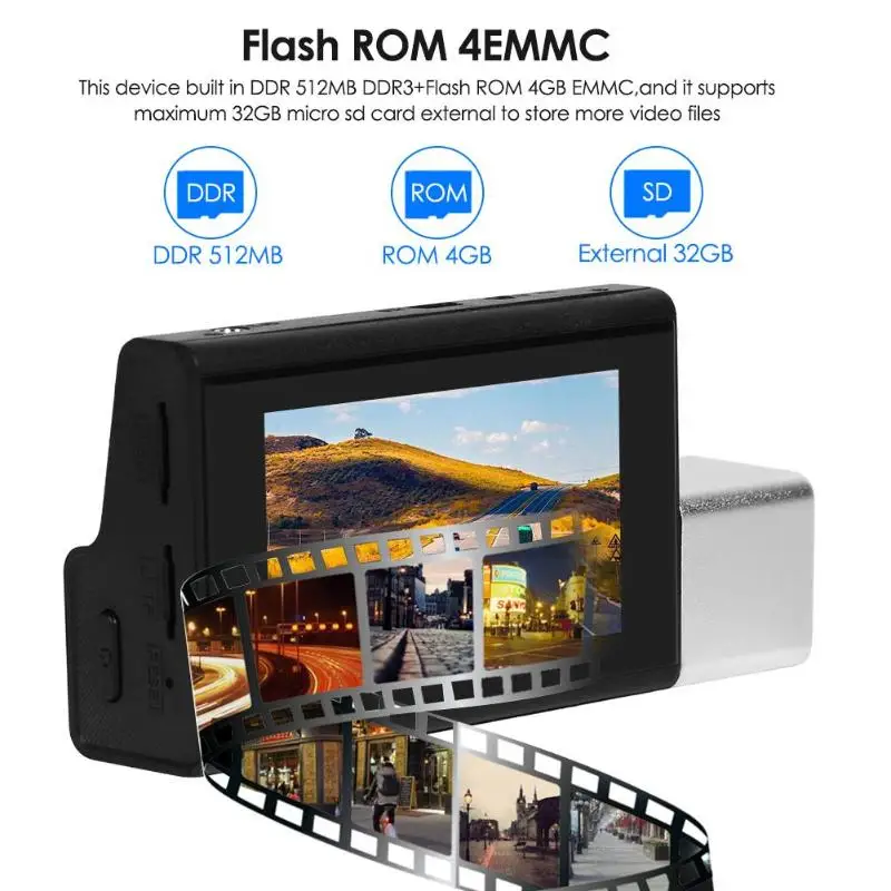 VODOOL T3 FullHD 1080P 3g WiFi Android 5,0 Автомобильная dvr камера " сенсорный экран двойной объектив видеорегистратор ночного видения