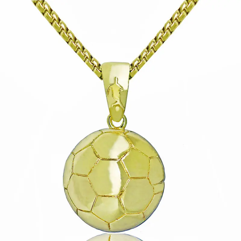 Football Pendant Necklace Men Chain Soccer Ball Hippie Necklace Male Sports-in Chain Necklaces 