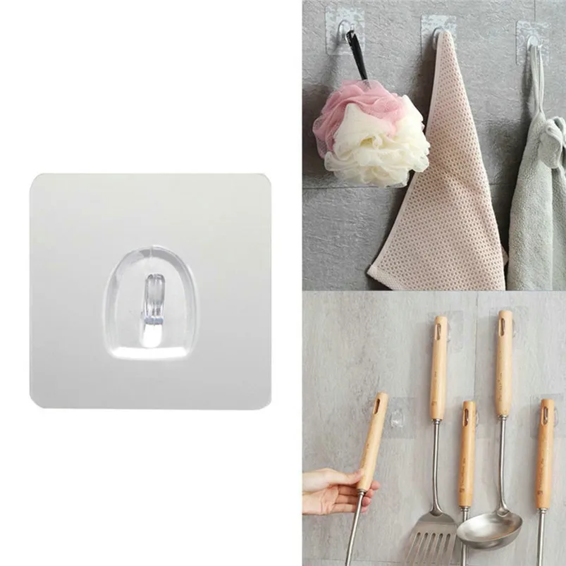 25pcs Wall Hanger Anti-skid Hanger Hooks Reusable Transparent Traceless Wall Hanging Hooks Seamless Adhesive Cocina 30FY2501