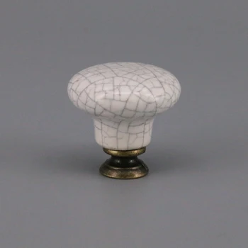 

8PCS Vintage Crackle Ceramic Cabinet Door Knob Kitchen Dresser Drawer Wardrobe Pull Handle with Screws 33mm Dia