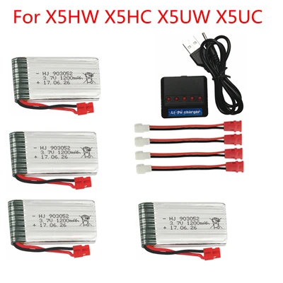 6 шт./компл. 3,7 v 1200mAh с Зарядное устройство блоки для SYMA X5 X5C X5SC X5SH X5SW Дрон Quodcopter запасной литий-полимерный Бэтти Запчасти 3,7 v - Цвет: 4pcs 5in1