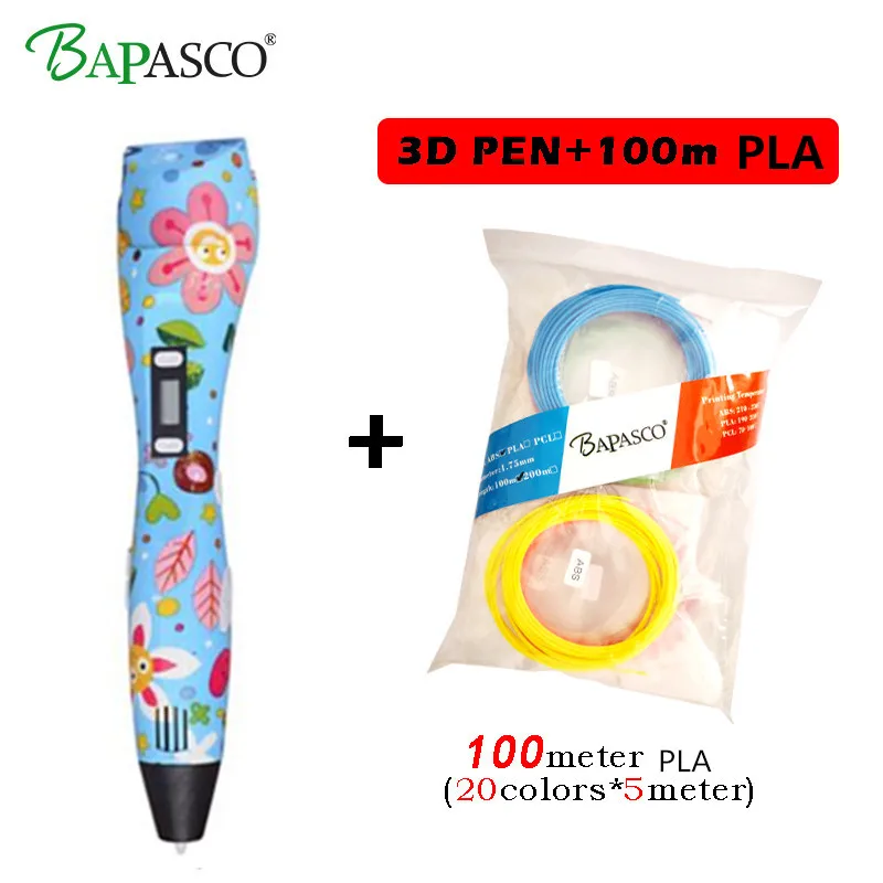 

BAPASCO 3D Pen LED Display DIY 3D Printing Pen ABS PLA Filaments Arts Drawing Painting 3D Pens For Kids Birthday Present Gifts