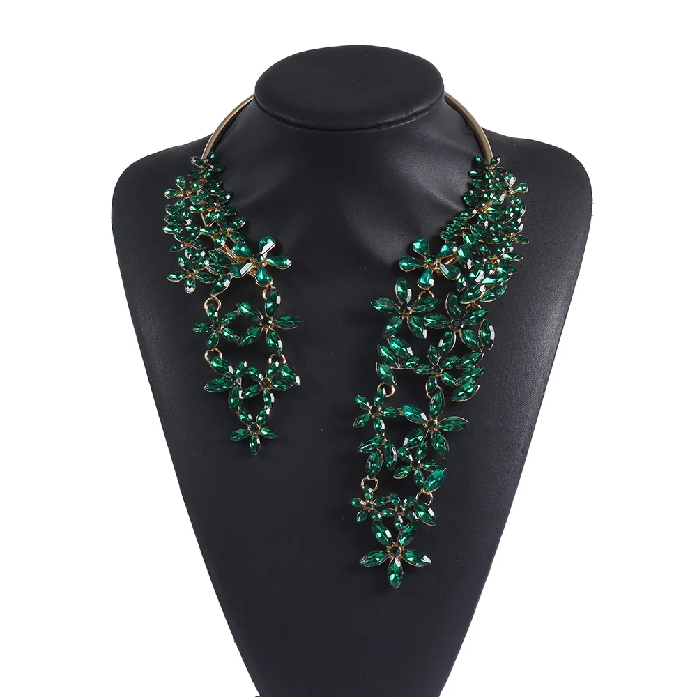 Новое дизайнерское длинное винтажное ожерелье и кулоны золотое ожерелье с кристаллами для женщин ожерелья в готическом стиле Mujer - Окраска металла: green