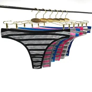 

Pack of 132 Low Rise Striped Lady Thong Cotton G-String Sexy Lady Panties Girl T-back Hot lingerie Wholesale Womens Underwear