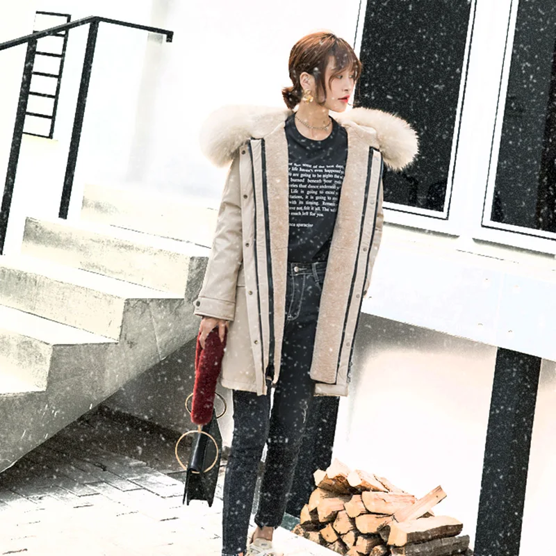

2019 new Parka coat real fur coat winter warm Windbreaker