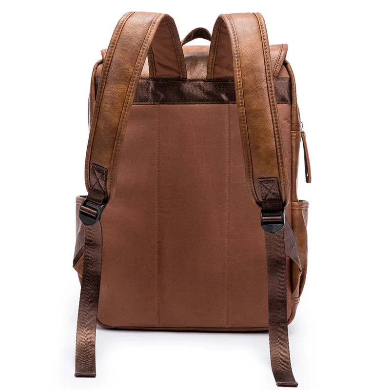 Мужской винтажный рюкзак из ПУ кожи с несколькими карманами|rucksack vintage|leather backpack