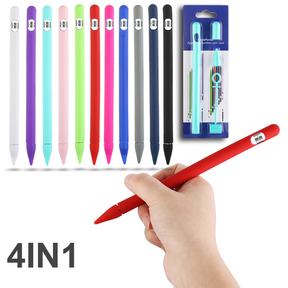 

1 SetColorful Soft Silicone Compatible For Apple Pencil Case Compatible For iPad Tablet Touch Pen Stylus Protective Sleeve Cover