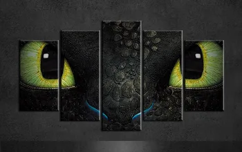 

how to train your dragon wall painting canvas art toothless poster 5 piece canvas art living wall decor oil painting on canvas