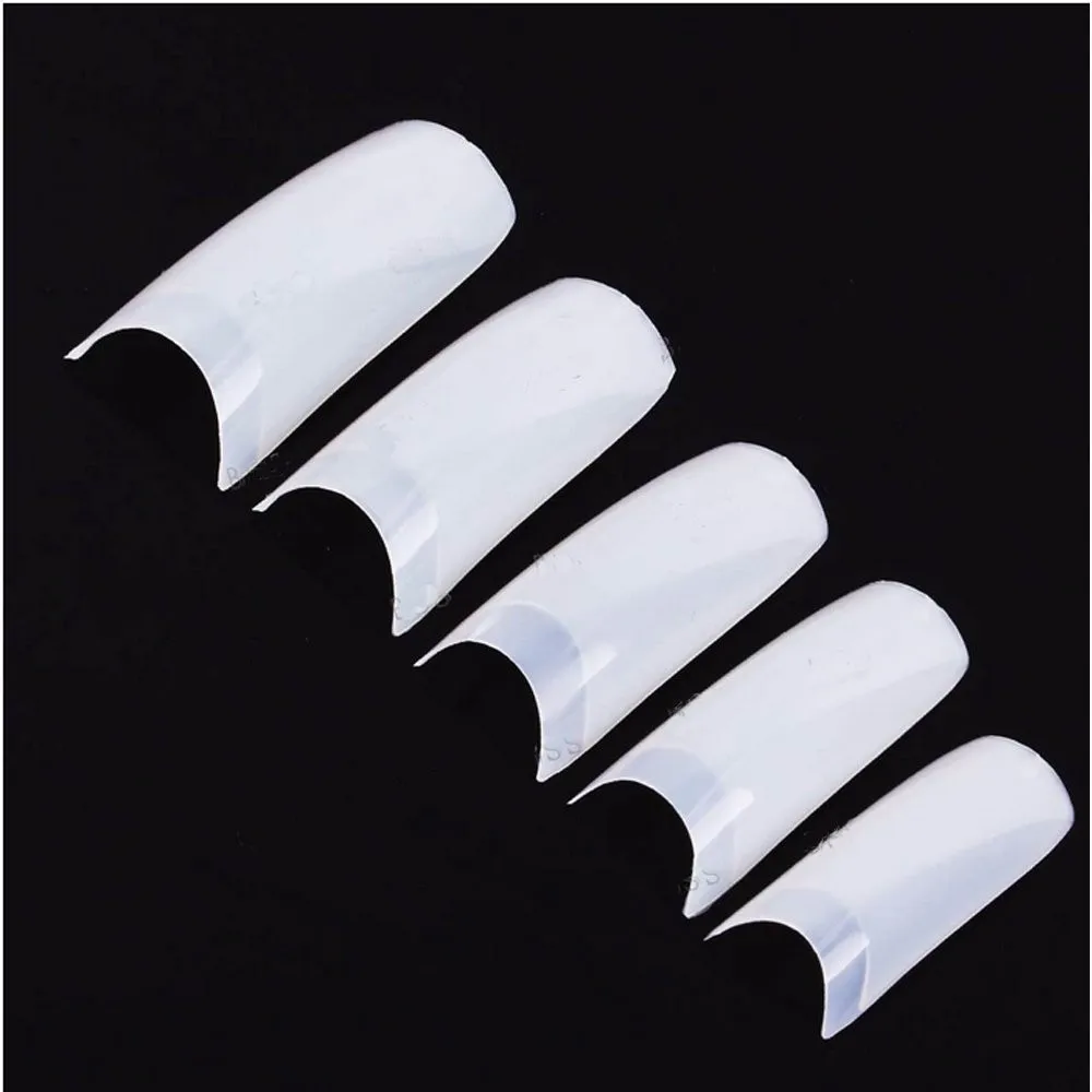 

Box 500Pcs Clear White Stickers French False Acrylic Nail Art Tips UV Gel DIY 3d nail sticker self-adhesive pegatinas#40