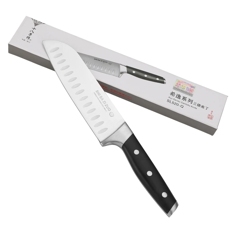 SHI BA ZI ZUO SL520-Q кухонный нож Santoku 50Cr15MoV из нержавеющей стали ABS Ручка из литой стали Очень рекомендуем превосходный нож