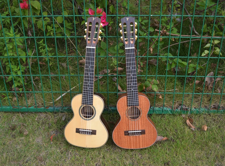 Guitalele Top Solid Acoustic Electric 28 Inch Mini Guitar 6 StringUkulele Ukelele Guitarra Mahogany Acacia Picea Asperata Acacia