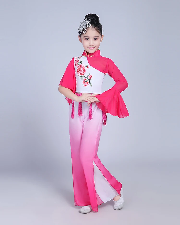 Китайский народный танец Costume National Yangko танцевальный костюм для sstage костюм девушки вентилятор танцевальный костюм зонтик танец Костюмы одежда