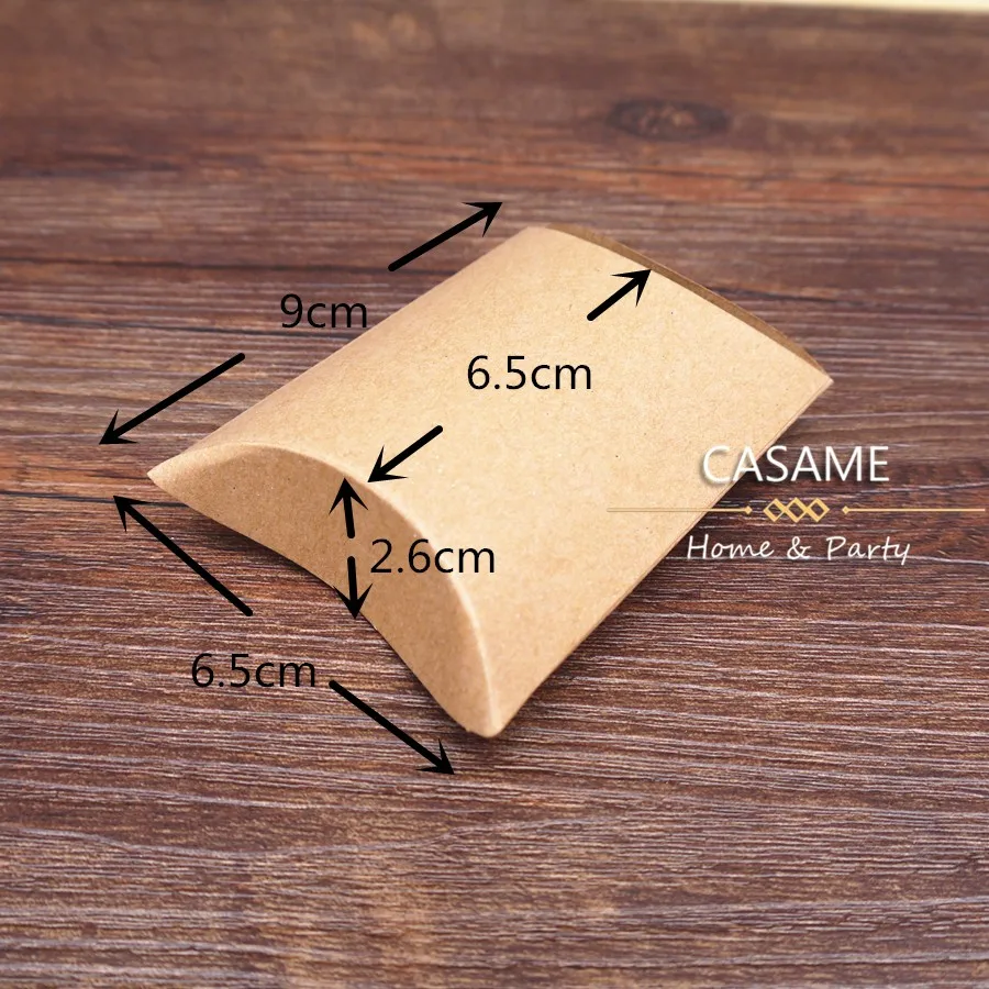25 шт., Подарочная коробка для конфет на подушку, новинка, бумажная подушка в форме подушки, свадебные подарочные коробки, вечерние подарочные коробки для пирога, Экологичная Подарочная коробка из крафт-бумаги