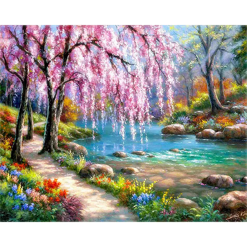

5D Diamond Painting Landscape Cross stitch Full Diamond Embroidery DIY Scenery Mosaic Picture Rhinestone Home Decor
