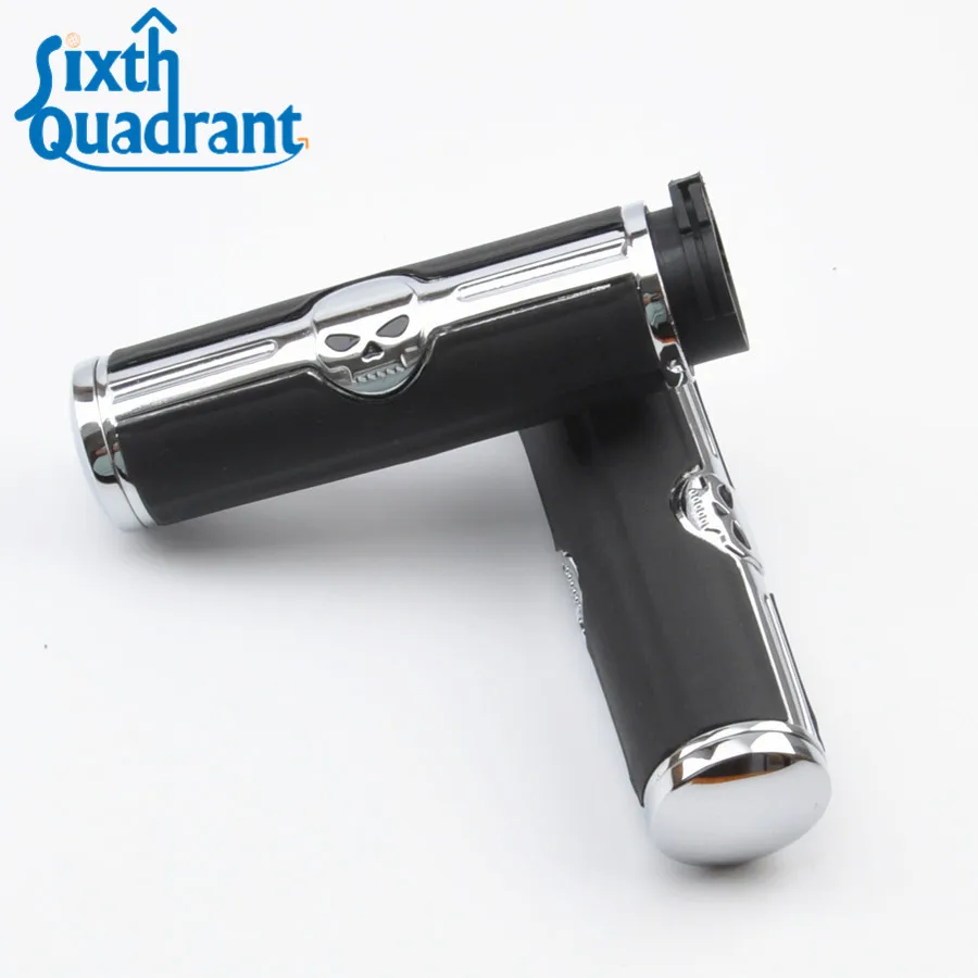 Universal Motorcycle Handlebar 1 Inch 25mm Skull Grips Hand Grips for Suzuki Kawasaki Harley Chopper Cruiser