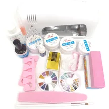 9 Вт белая УФ лампа УФ гель набор ногтей набор верхней части инструмент для полировки ногтей пилка кисть, полировщик ногтей набор