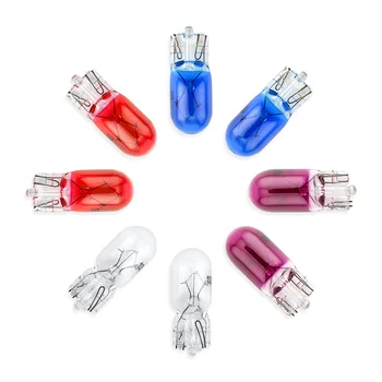 

10x T10 Halogen bulb W5W White,Blue,Amber,Green color 12V 5W 194 501 Side wedges car light source instrument lamp
