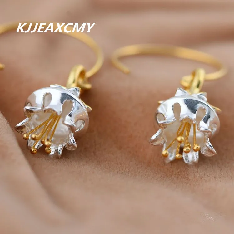 

KJJEAXCMY 925 sterling silver jewelry Thailand process Golden bud Small earrings